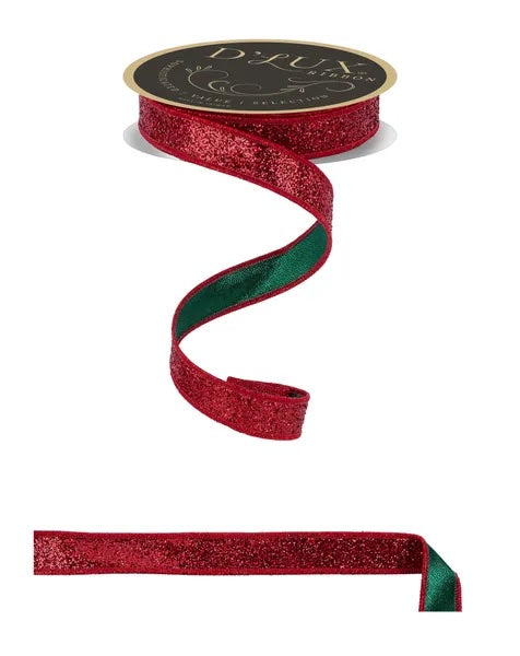 Laser Glitter Fused Ribbon, 7/8