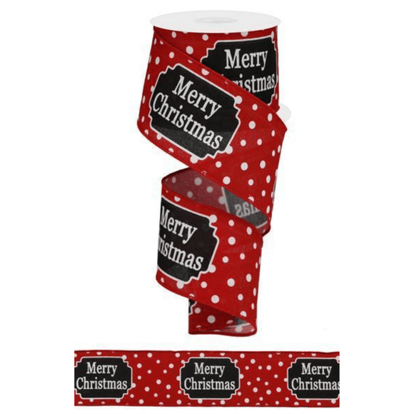 White Red Black Merry Christmas On Royal Ribbon