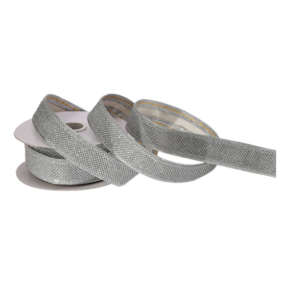 Silver Metallic Woven Ribbon