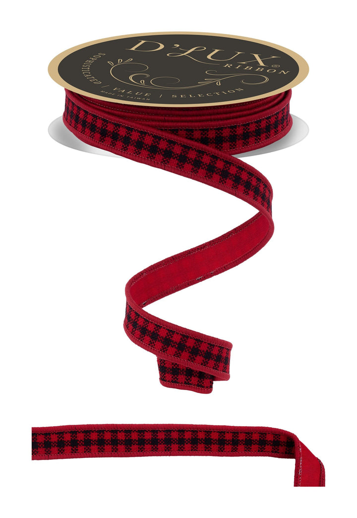 Mini Check Fused Ribbon, 7/8