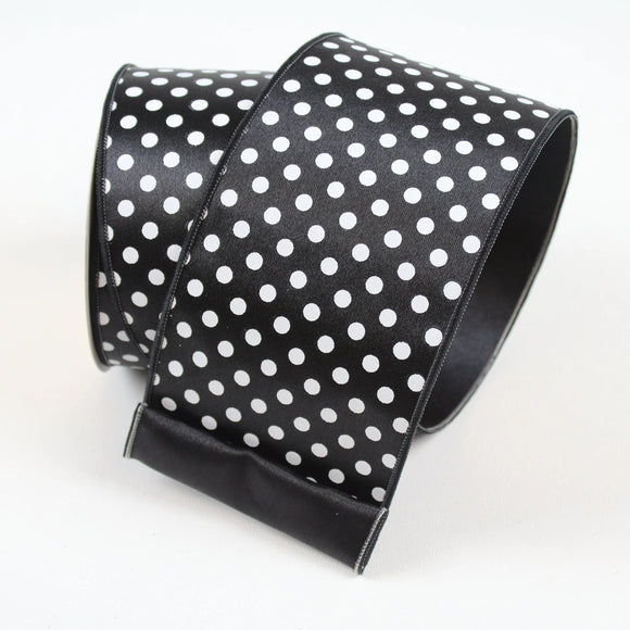  Black And White  Mini Dots Ribbon 