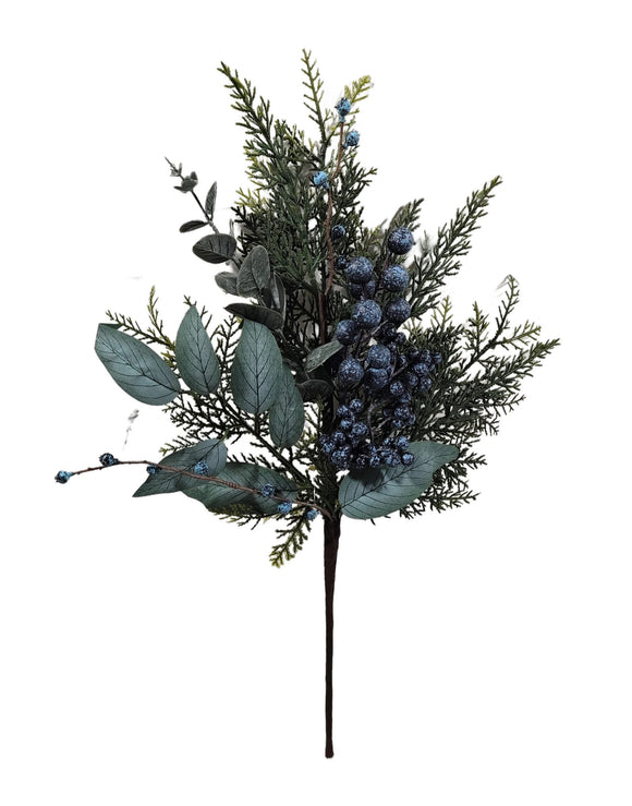  Blue Green Mixed Cedar Blue Berry Spray 