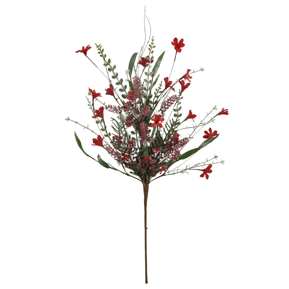 Frosted Red Mixed Christmas Spray