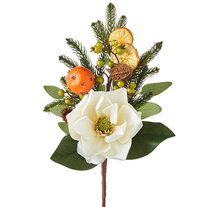 Multi Mixed Greenery with Citrus and Magnolia Pick