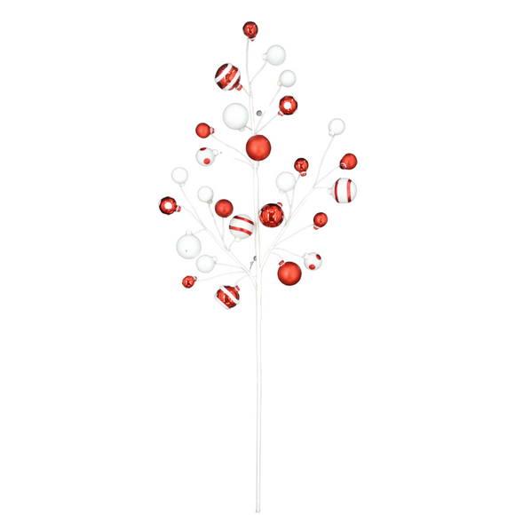 Red and White Mixed Matte Shiny Ball Spray