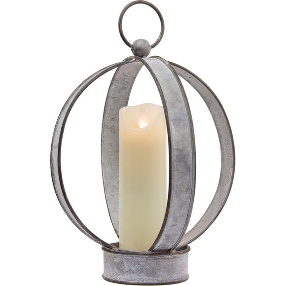 White oval metal lantern