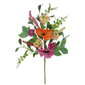  Pansy Poppy Spray