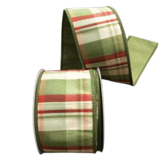 Red Green Plaid Ribbon