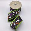  Lime Glitter Edge Black Poplin Glitter Polka Dots Ribbon 