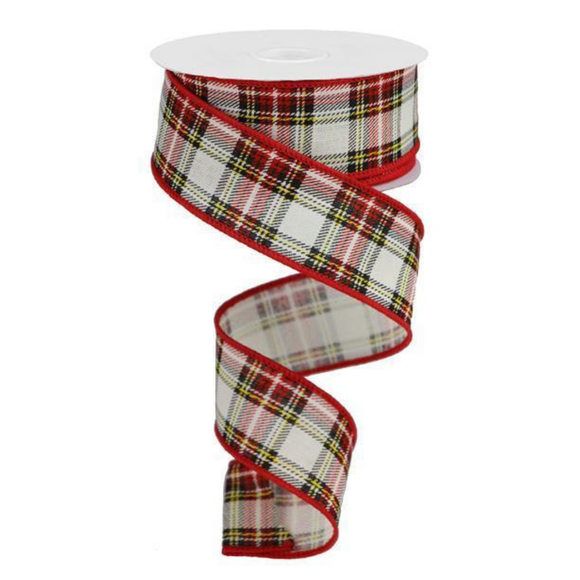 Multi Printed Plaid Look Cotton Ribbon