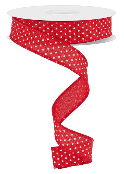 Red White Raised Swiss Dots On Royal Ribbon