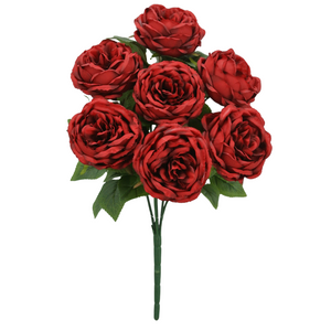Red and Green Rose Bush x 7