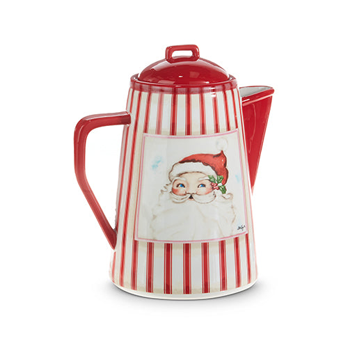 Red and White Santa Pitcher