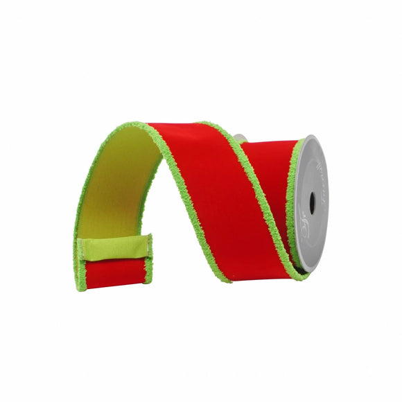  Red And Lime Scrooge Trim Ribbon 