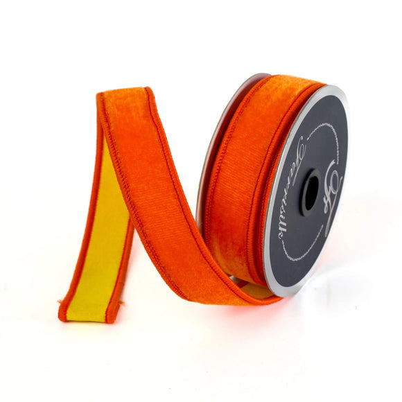  Orange And Yellow Sherbert Velvet Ribbon 