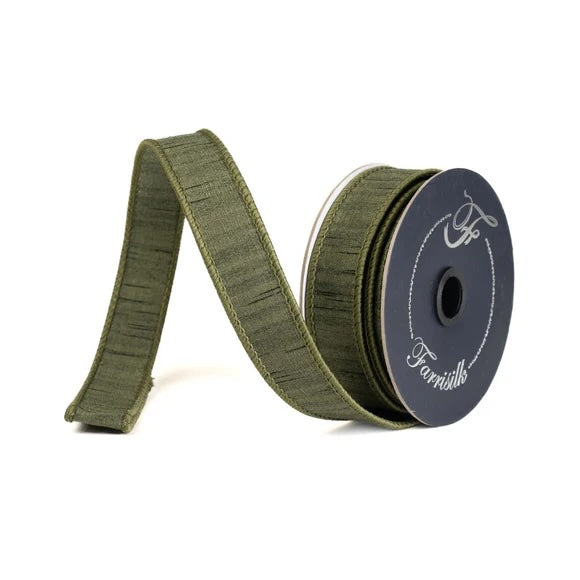  Olive Shimmering Silk Ribbon 