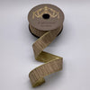  Gold Back Taupe Slub Dupion Metallic Ribbon 