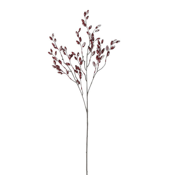  Burgundy White Snow Berry Spray 