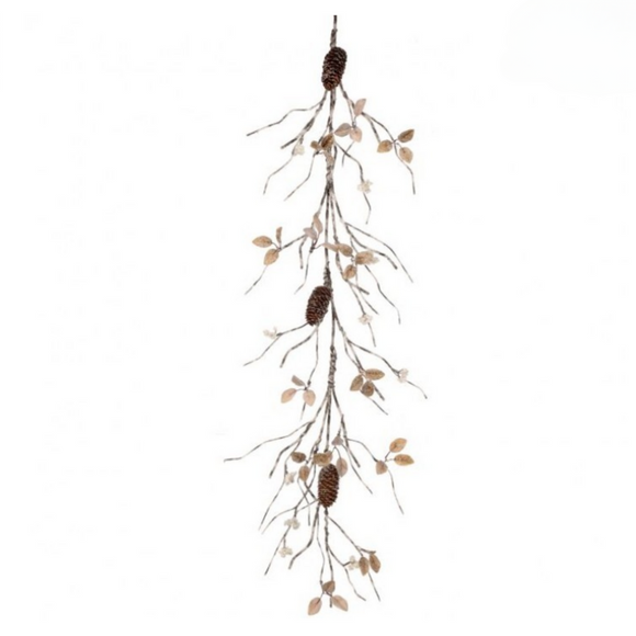 Natural Frost Snow With Glitter Winter Chalet Garland