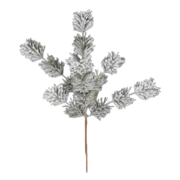 Two Tone Green Snowed Split Pine Spray