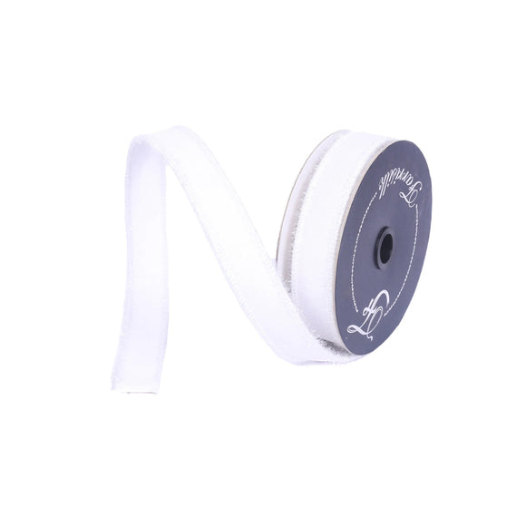  White and Iridescent Tinsel Borders Ribbon 