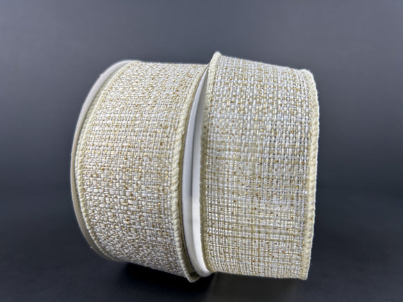Ivory Gold Tweed Ribbon