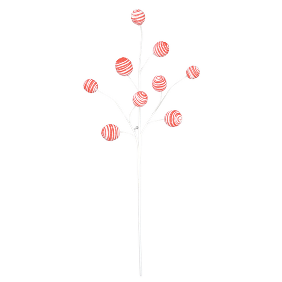 Red and White Twirl Ball Spray
