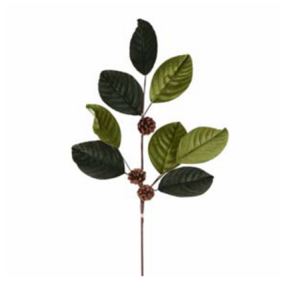Two Tone Green Velvet Leaf Spray