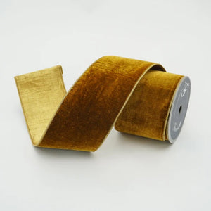 Antique Gold Velvet Luster Ribbon