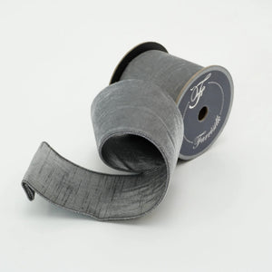  Steel Gray Velvet Luster Ribbon 
