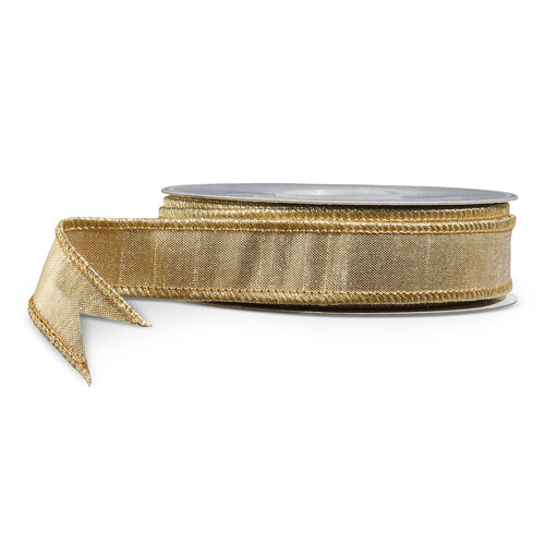  Gold Metallic Velvet Wired Ribbon 