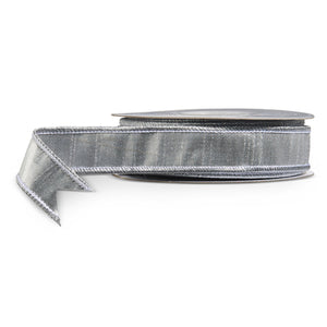  Silver Metallic Velvet Wired Ribbon 