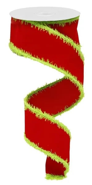 Red Lime Velvet With Drift Ribbon