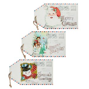 White Multi Vintage Gift Tag Wall Art Set of 3