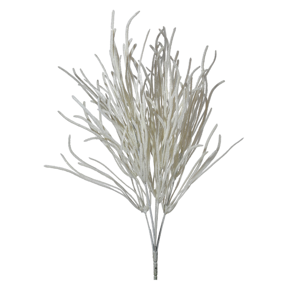 White Winter Glitter Seagrass Bush
