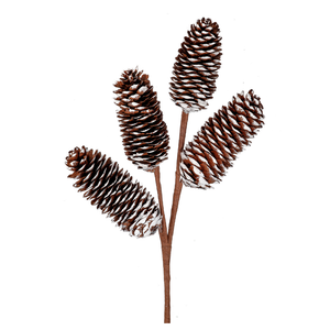 Natural White Winter Pinecone Spray