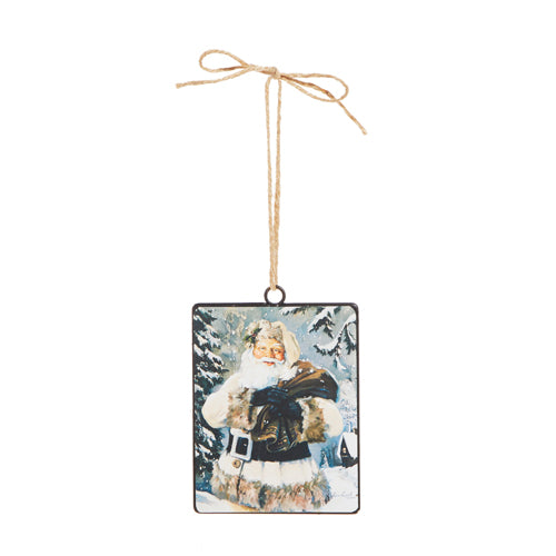 Multi Woodland Santa Disc Ornament