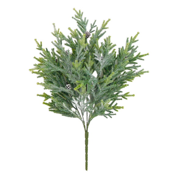 Iced Full Cedar Bush With Pine Cones, 20