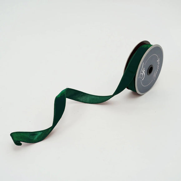 Roll of Dark Pine Velvet Luster Ribbon
