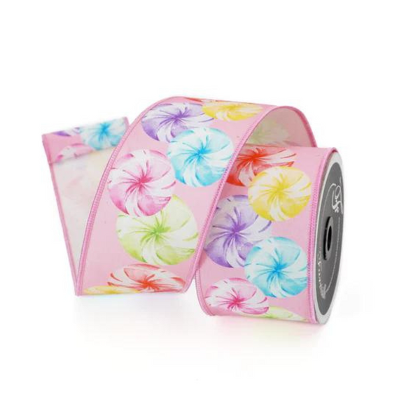 Pink Pastel Peppermints Ribbon