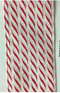 Red and White Candy Cane Stripe Ribbon