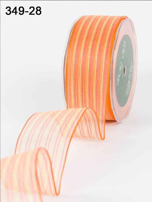 Orange Sheer Pinstripes Ribbon