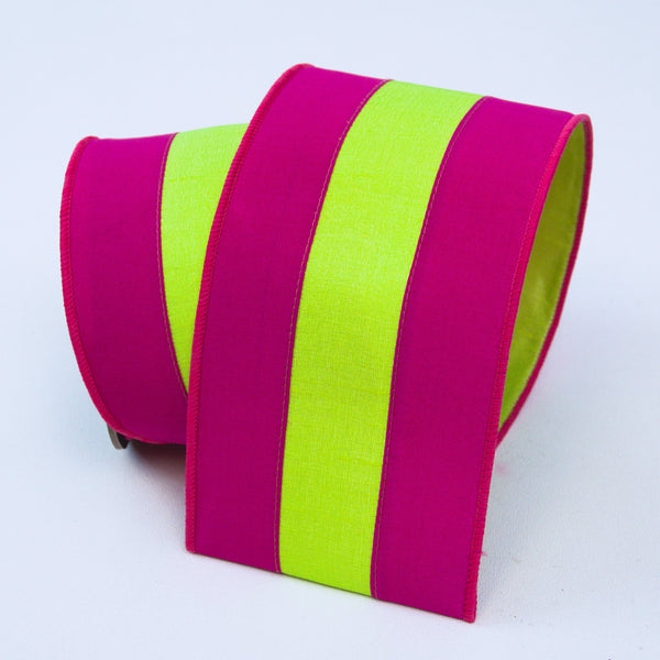 #40 Ribbon Pink and Red Stripes Wired (20 Yards)