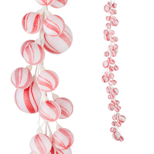 Red and White Candy Ball Ornament Garland