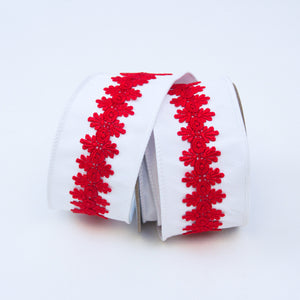 Red Lace Border Ribbon