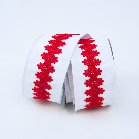 Red Lace Border Ribbon