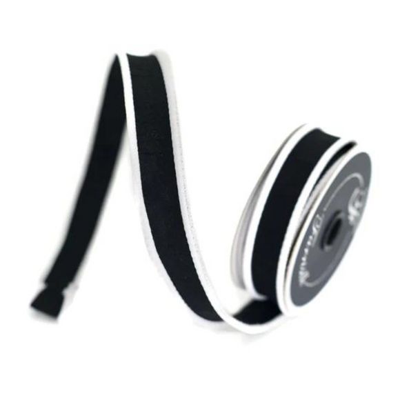 Roll of Black and White Ribbon