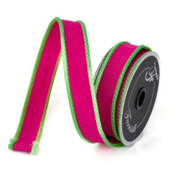 Roll of Hot Pink and Lime Ribbon