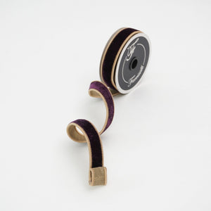Amethyst and Gold Two Tone Velvet Ribbon