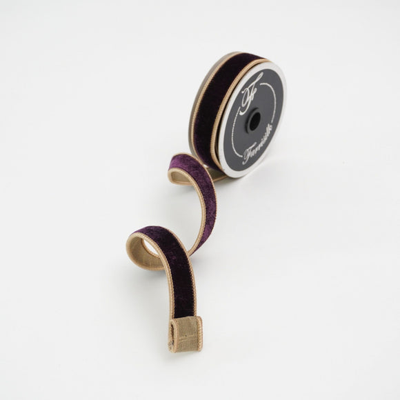Amethyst and Gold Two Tone Velvet Ribbon